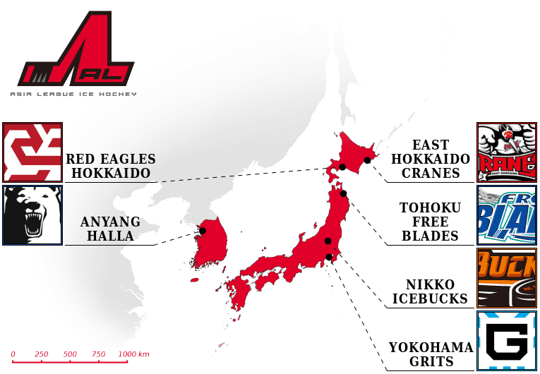 Asia League Ice Hockey map